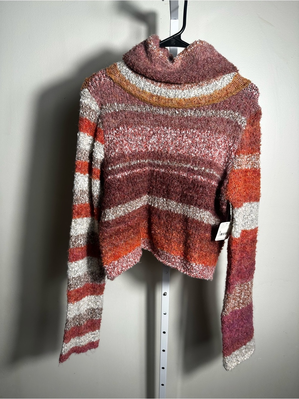 N62. Free People My Girl Turtleneck Sweater Sunburst Combo Striped Oversized